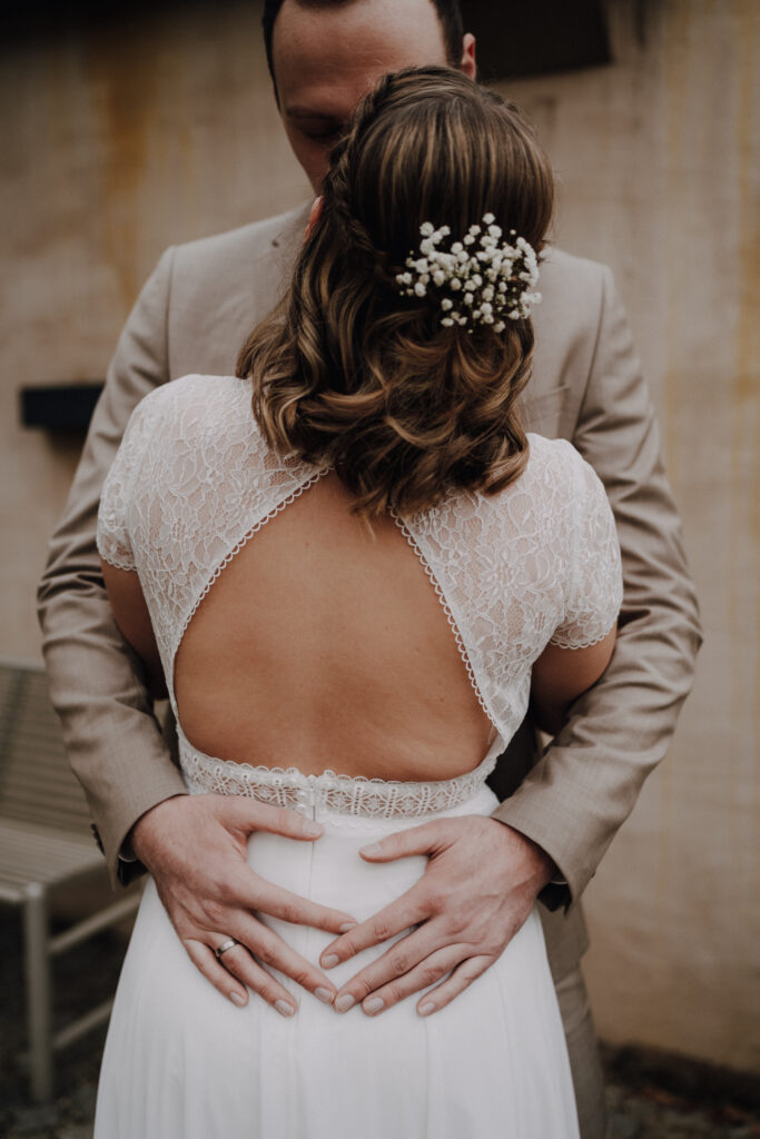 Brautpaarshooting,Schloss Sassanfahrt, Bohowedding, Winterhochzeit, Brautpaarfotos